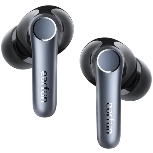 EarFun Air Pro 4 Cuffie con Cancellazione del Rumore Ibrida, Wireless, Qualcomm Snapdragon Sound, aptX™ Lossless, 6 Microfoni, Audio Hi-Res LDAC, Autonomia 52 Ore, Bluetooth 5.4, Rilevamento In-Ear