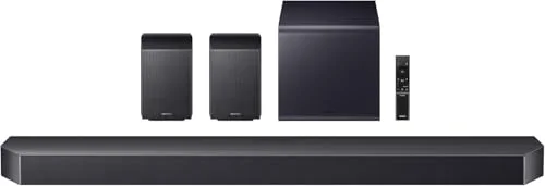 Samsung Soundbar HW-Q990F/ZF Serie Q, 23 altoparlanti, wireless, Dolby 5.1ch, Audio a 11.1.4 Canali, DTS:X, espansione del suono surround, amplificatore vocale attivo Pro, Q-Simphony,Titan Black, 2025