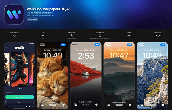 Walli IOS Android Per Sfondi Cellulari