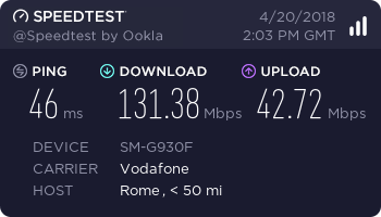 test connessione internet mobile risultati speedtest