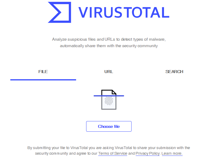 scan file virus total