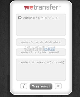 inviare mail anonime wetransfer