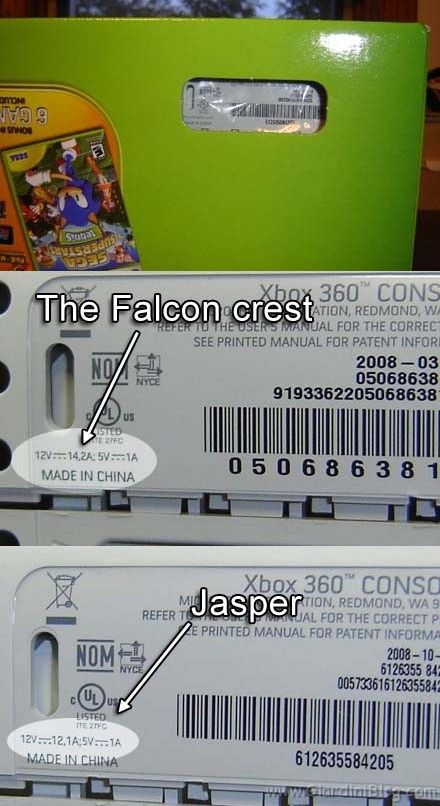Как узнать какой xbox. Xbox 360 Jasper. Xbox 360 Falcon 2008. Икс бокс 360 Джаспер. Xbox 360 fat Jasper.