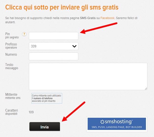 inviare sms da pc