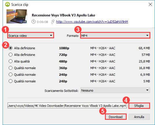 scaricare video youtube tramite 4k video downloader