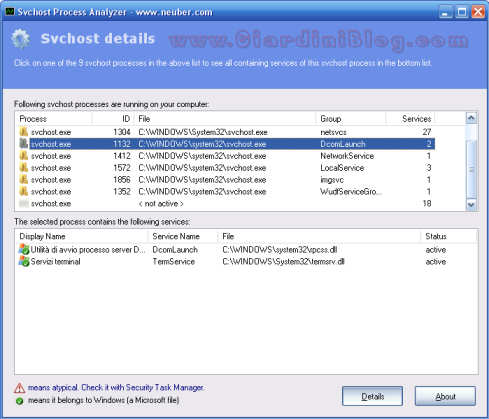 Svchost e analisi del processo