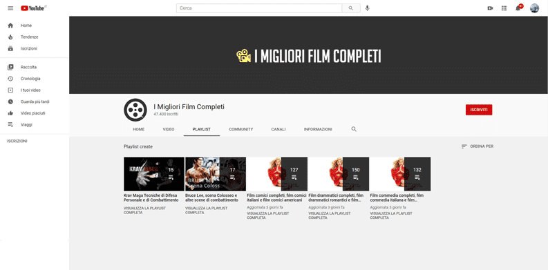 film streaming senza registrazione youtube