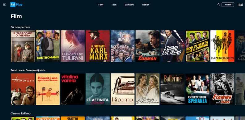 film streaming gratis raiplay