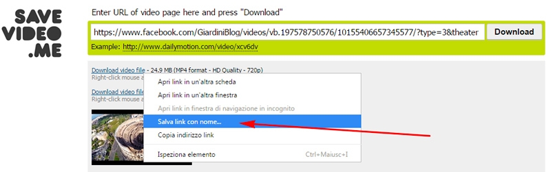 scaricare da facebook video