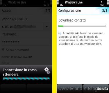 Login Nokia 5800 msn messenger live italiano