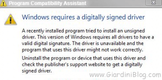 Windows 7 Digital Driver Signature