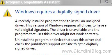 Windows 7 Digital Driver Signature