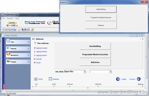 programma masterizzare creazione autorun