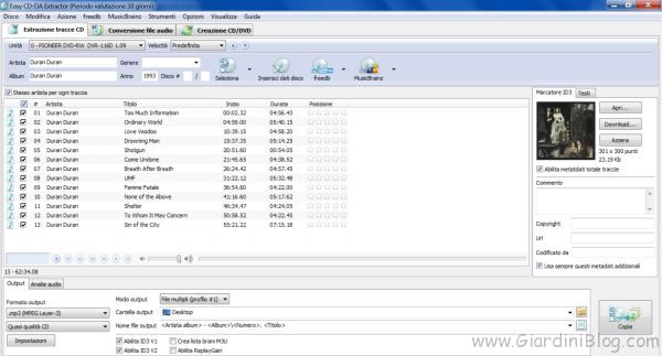 estrarre rippare cd cda audio in mp3