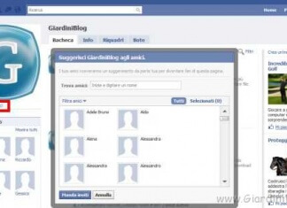 suggerisci agli amici facebook pagina gruppo