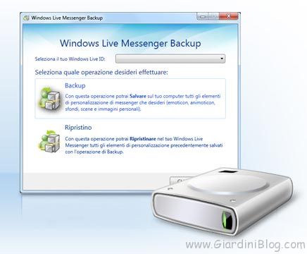 windows live messenger backup