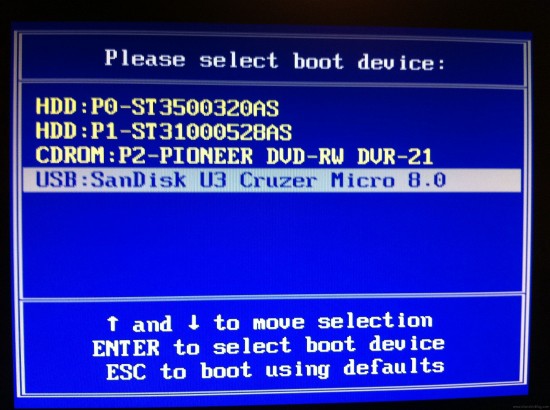 bios boot usb device