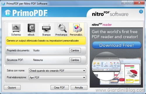 creare pdf con password