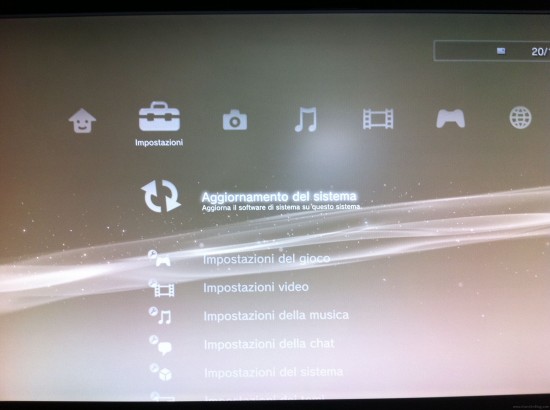 aggiornamento ps3 su chiavetta