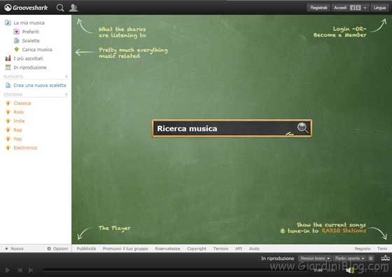 musica online in streaming con grooveshark