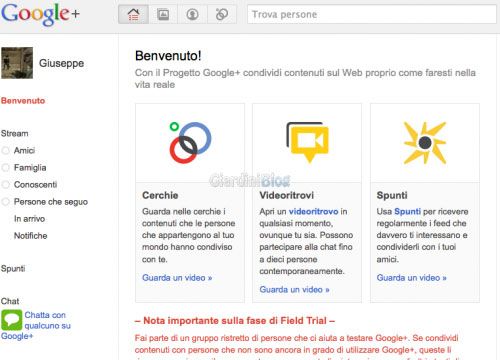 google plus inviti