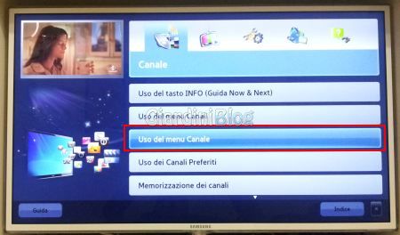 tv samsung uso menu canale