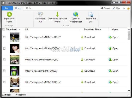 Free Instagram Downloader lista foto