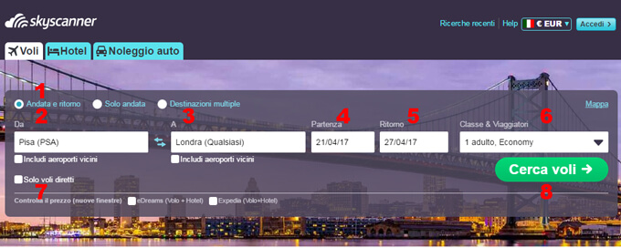 skyscanner trova voli