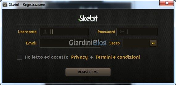 skebit registrazione