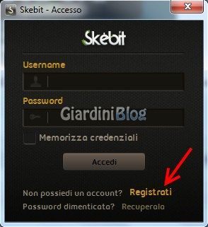 skebit registrazione