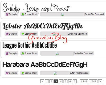 siti scaricare font gratis