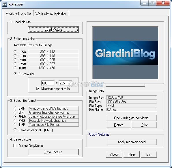 pixresizer singolo
