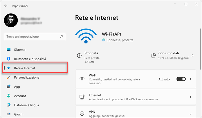 Proprietà Rete E Internet Wifi Windows 11