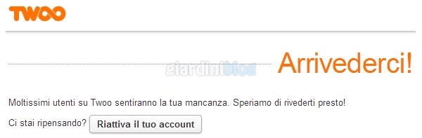 cancellazione account