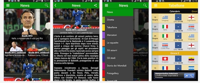 diretta android mondiali 2014