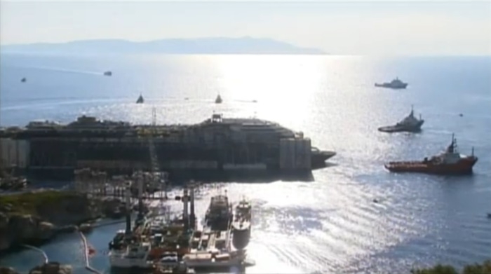 rimozione nave costa concordia live streaming