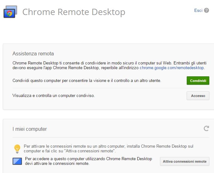 Chrome Remote Desktop iniziare 2