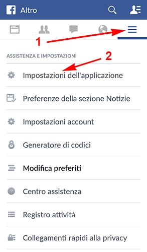come disabilitare browser interno facebook