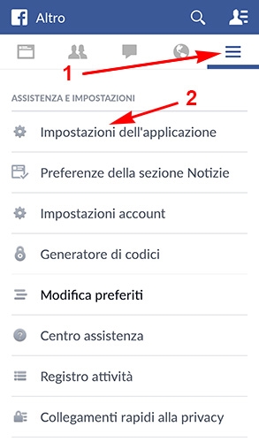 come disabilitare browser interno facebook