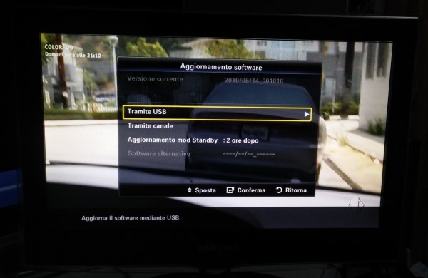 aggiornare firmware tv samsung tramite canale