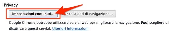 trucco per disattivare completamente la posizione geografica condivisa da chrome