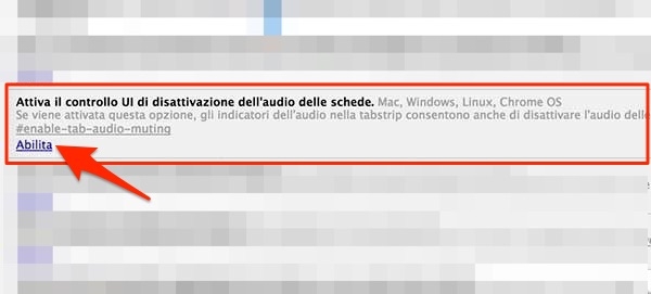 abilita controllo audio schede su chrome