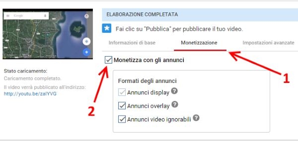 attivare monetizzazione video