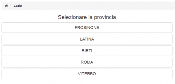 Seleziona la tua provincia