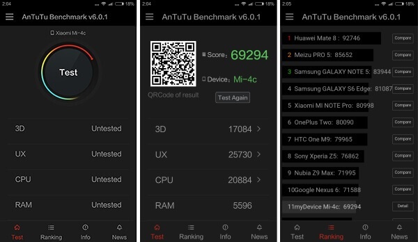 mi4c antutu benchmark