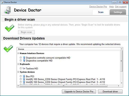 aggiornare driver pc device doctor