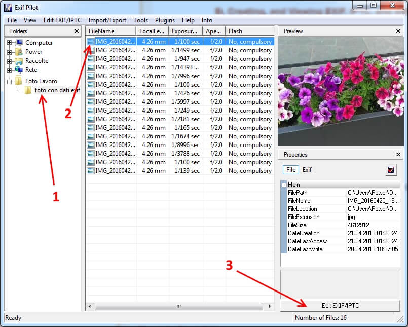 modificare informazioni registrate nelle foto dati exif