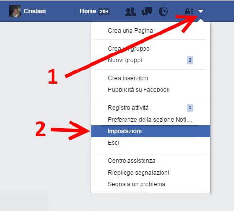 come eliminare account facebook impostazioni