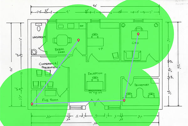 mappa per il segnale wifi