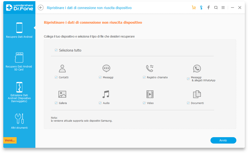 recuperare dati smartphone Android Dr Fone